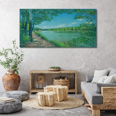 A peaceful path by the water Canvas Wall art