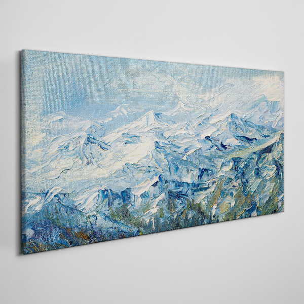 Mountain landscape in shades of blue Canvas Wall art