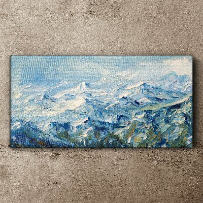 Mountain landscape in shades of blue Canvas Wall art