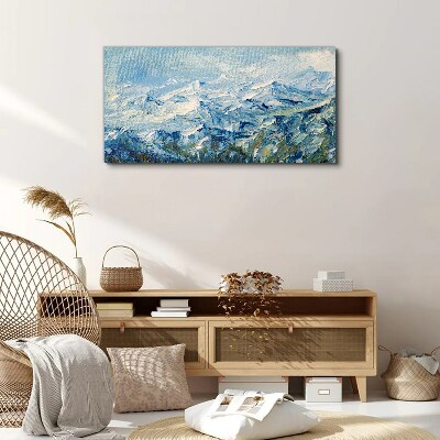 Mountain landscape in shades of blue Canvas Wall art