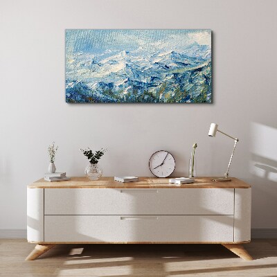 Mountain landscape in shades of blue Canvas Wall art