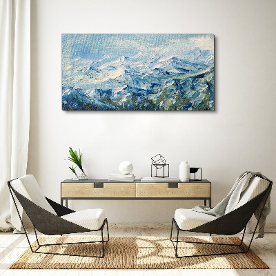 Mountain landscape in shades of blue Canvas Wall art