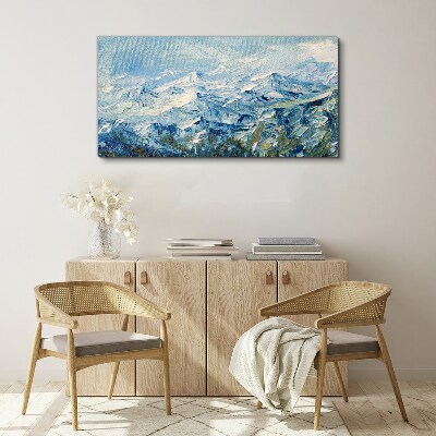 Mountain landscape in shades of blue Canvas Wall art