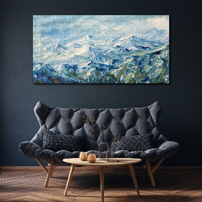 Mountain landscape in shades of blue Canvas Wall art