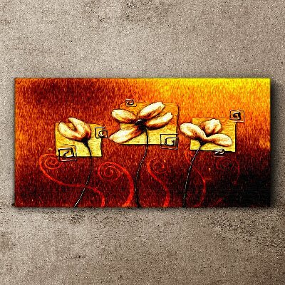 Flowers against the fire Canvas Wall art