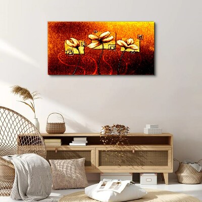 Flowers against the fire Canvas Wall art