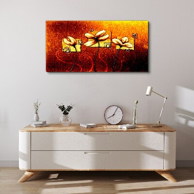 Flowers against the fire Canvas Wall art