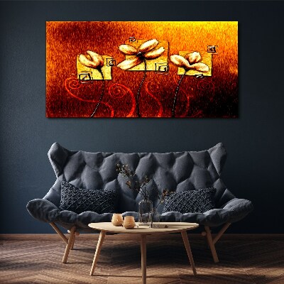 Flowers against the fire Canvas Wall art
