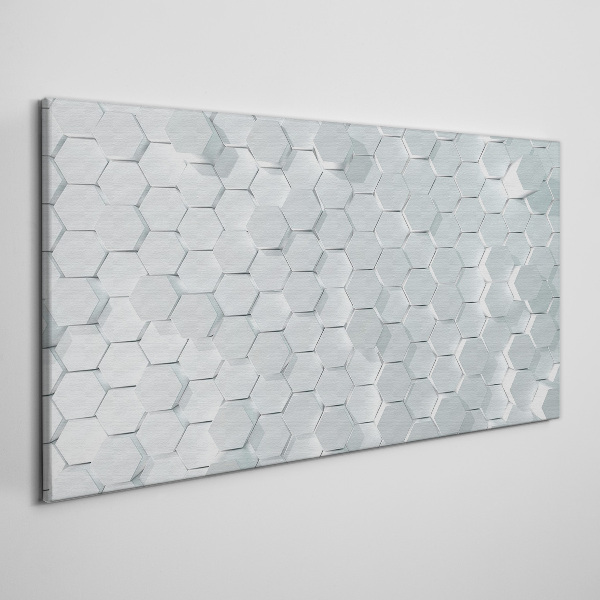 Hexagonal pattern in shades of gray Canvas Wall art