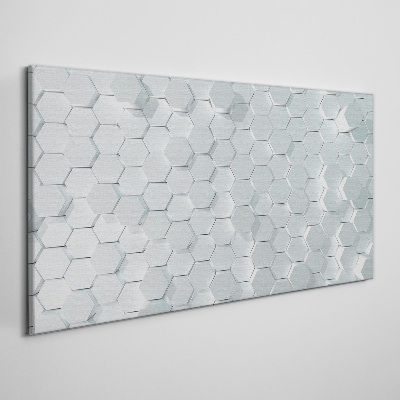 Hexagonal pattern in shades of gray Canvas Wall art