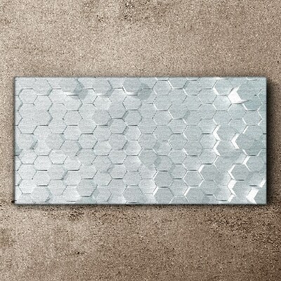 Hexagonal pattern in shades of gray Canvas Wall art