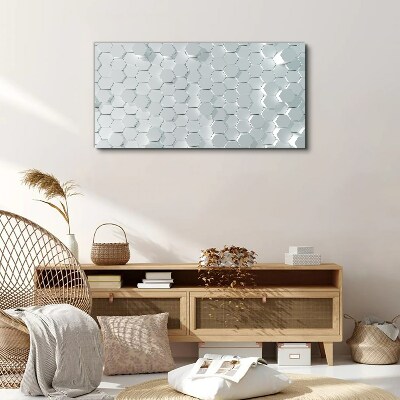 Hexagonal pattern in shades of gray Canvas Wall art