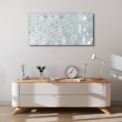 Hexagonal pattern in shades of gray Canvas Wall art