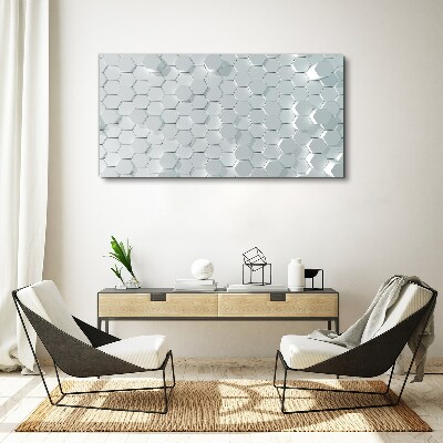 Hexagonal pattern in shades of gray Canvas Wall art