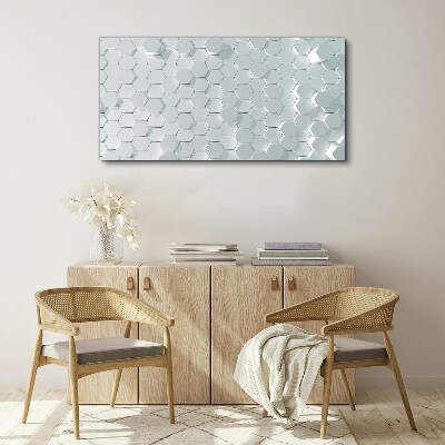 Hexagonal pattern in shades of gray Canvas Wall art