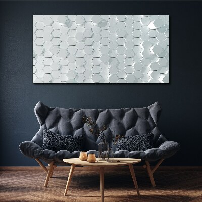 Hexagonal pattern in shades of gray Canvas Wall art