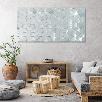 Hexagonal pattern in shades of gray Canvas Wall art