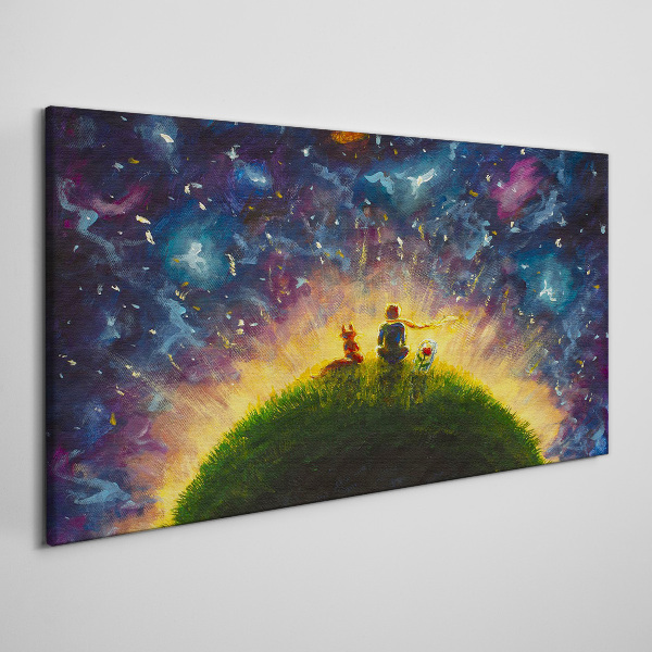 Space journey in the sunlight Canvas Wall art