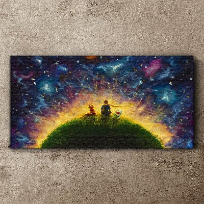 Space journey in the sunlight Canvas Wall art