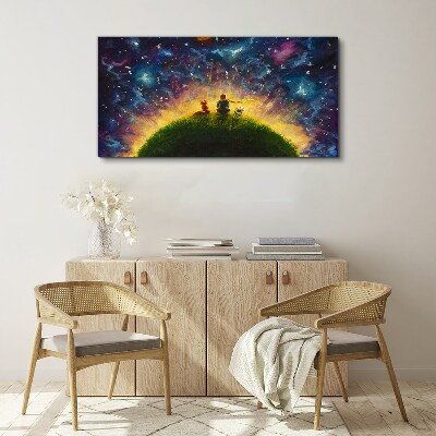 Space journey in the sunlight Canvas Wall art