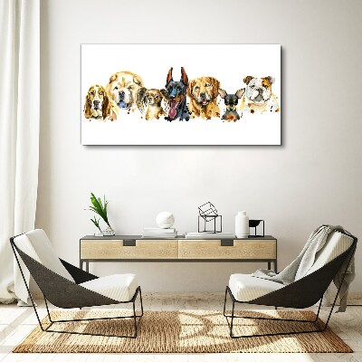 Dog friendships in colors Canvas Wall art