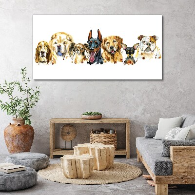 Dog friendships in colors Canvas Wall art