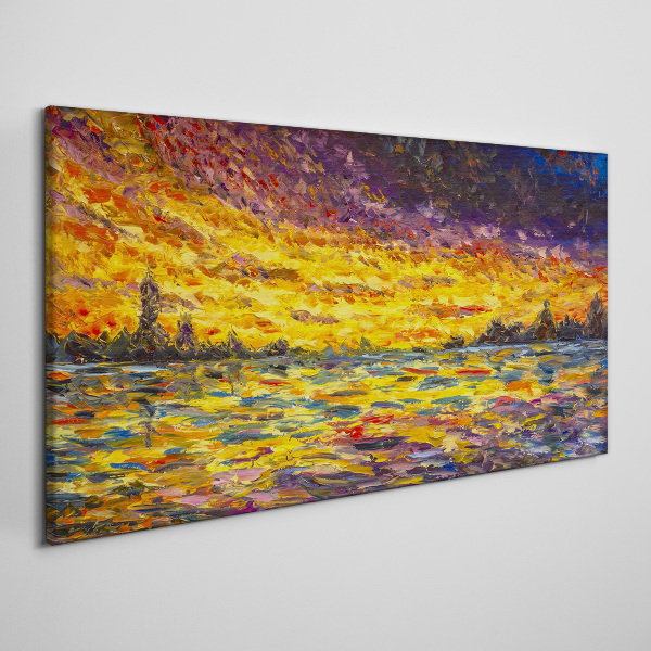 Golden hour at the lake Canvas Wall art