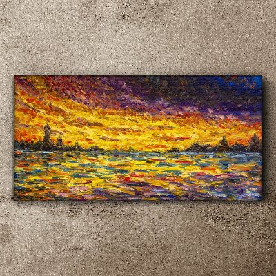 Golden hour at the lake Canvas Wall art