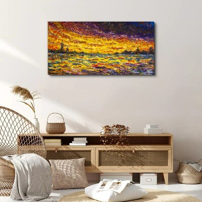 Golden hour at the lake Canvas Wall art