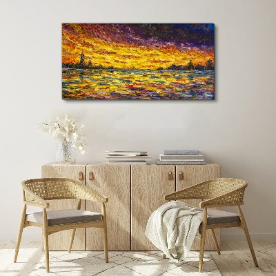 Golden hour at the lake Canvas Wall art