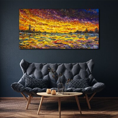 Golden hour at the lake Canvas Wall art