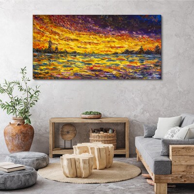 Golden hour at the lake Canvas Wall art
