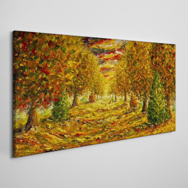 Golden autumn landscape Canvas Wall art