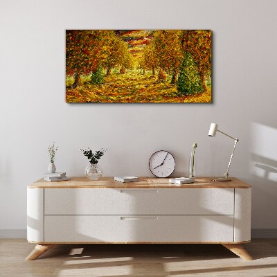 Golden autumn landscape Canvas Wall art