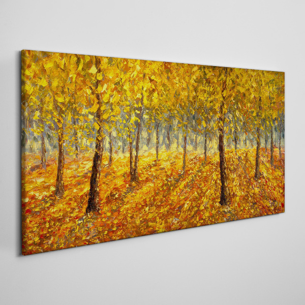 Golden forest in autumn aura Canvas Wall art