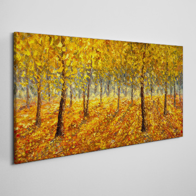Golden forest in autumn aura Canvas Wall art
