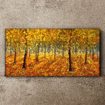 Golden forest in autumn aura Canvas Wall art