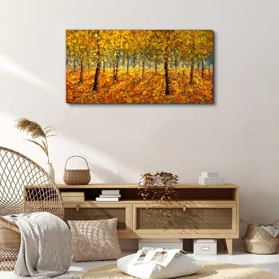Golden forest in autumn aura Canvas Wall art