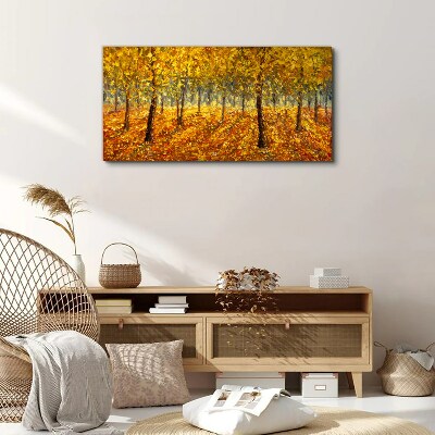 Painting nature autumn forest Canvas Wall art