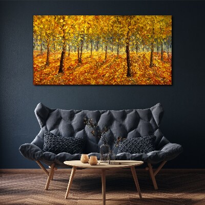 Golden forest in autumn aura Canvas Wall art
