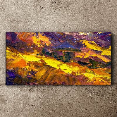 An expressive landscape in intense colors. Canvas Wall art