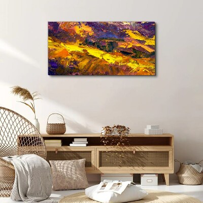 An expressive landscape in intense colors. Canvas Wall art