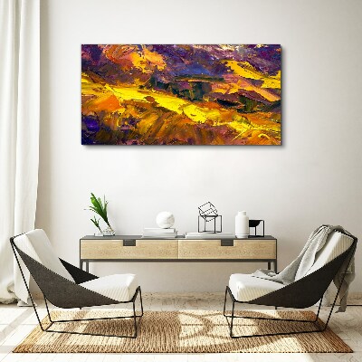 An expressive landscape in intense colors. Canvas Wall art