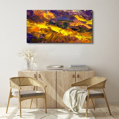 An expressive landscape in intense colors. Canvas Wall art
