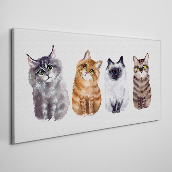 Cats in different shades Canvas Wall art