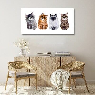 Cats in different shades Canvas Wall art