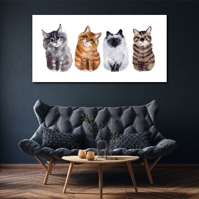 Cats in different shades Canvas Wall art