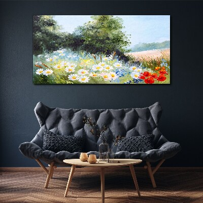 Summer meadows in full bloom Canvas Wall art