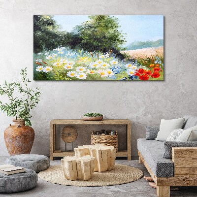 Summer meadows in full bloom Canvas Wall art