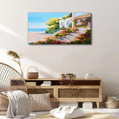 Nature flowers sea Canvas Wall art